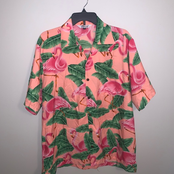 Alvish Men’s Hawaiian Flamingo Shirt XL - Picture 4 of 12